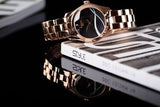 Tissot T Wave Black Dial Rose Gold Steel Strap Watch For Women - T112.210.33.051.00 Authentic Buy Shop Now