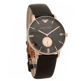 Emporio Armani Classic Brown Dial Brown Leather Strap Watch For Men - AR0383 Authentic Buy Shop Now