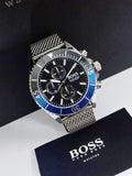 Hugo Boss Ocean Edition Black Dial Silver Mesh Strap Watch for Men - 1513742 Authentic Buy Shop Now