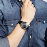 Emporio Armani Renato Chronograph Black Dial Black Leather Strap Watch For Men - AR2447 Authentic Buy Shop Now
