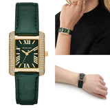 Michael Kors Emery Quartz Diamonds Green Dial Green Leather Strap Watch For Women - MK4697 Authentic Buy Shop Now