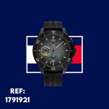 Tommy Hilfiger Larson Chronograph Black Dial Black Rubber Strap Watch For Men - 1791921 Authentic Buy Shop Now