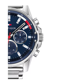 Tommy Hilfiger Mason Quartz Blue Dial Silver Steel Strap Watch for Men - 1791788 Authentic Buy Shop Now