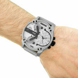 Diesel Mr. Daddy Chronograph Silver Dial Silver Steel Strap Watch For Men - DZ7421 Authentic Buy Shop Now