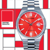 Citizen x Pantone Automatic Blazing Red Dial Silver Steel Strap Watch For Men - NJ0158-89W Authentic Buy Shop Now