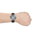 Fossil Townsman Automatic Skeleton Blue Dial Black Leather Strap Watch for Men - ME3200 Authentic Buy Shop Now