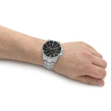 Michael Kors Everest Chronograph Black Dial Silver Steel Strap Watch For Men - MK8976 Authentic Buy Shop Now