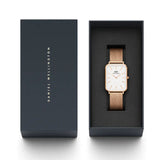 Daniel Wellington Quadro Pressed Melrose White Dial Rose Gold Mesh Strap Watch For Women - DW00100465 Authentic Buy Shop Now