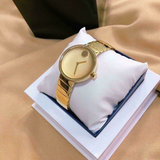 Movado Edge Gold Dial Gold Steel Strap Watch for Women - 3680014 Authentic Buy Shop Now