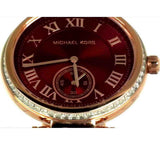 Michael Kors Skylar Maroon Dial Rose Gold Steel Strap Watch for Women - MK6086 Authentic Buy Shop Now