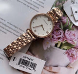 Emporio Armani Gianni T-Bar Quartz White Dial Rose Gold Steel Strap Watch For Women - AR11267 Authentic Buy Shop Now
