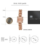 Michael Kors Chain Lock Three-Hand Rose Gold Dial Rose Gold Steel Strap Watch for Women - MK4827 Authentic Buy Shop Now