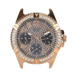 Guess Frontier DIamonds Gold Dial Blue Rubber Strap Watch For Women - W1160L3 Authentic Buy Shop Now