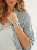 Guess Crown Jewel Diamonds Blue Dial Silver Steel Strap Watch for Women - GW0410L1 Authentic Buy Shop Now
