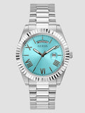 Guess Connoisseur Turquoise Dial Silver Steel Strap Watch for Men - GW0265G11 Authentic Buy Shop Now