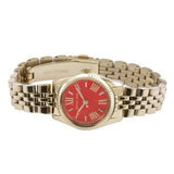 Michael Kors Lexington Quartz Orange Dial Gold Steel Strap Watch For Women - MK3284 Authentic Buy Shop Now