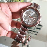 Fossil Bannon Multifunction Brown Dial Two Tone Steel Strap Watch for Men - BQ2502 Authentic Buy Shop Now