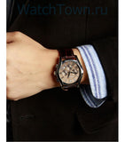 Emporio Armani Valente Chronograph Brown Dial Brown Leather Strap Watch For Men - AR0671 Authentic Buy Shop Now