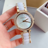 Michael Kors Parker Mother of Pearl Dial Two Tone Steel Strap Watch for Women - MK6400 Authentic Buy Shop Now