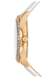 Michael Kors Sage Three-Hand Mother of Pearl White Dial White Leather Strap Watch for Women - MK4818 Authentic Buy Shop Now