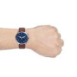 Fossil Retro Pilot Chronograph Blue Dial Brown Leather Strap Watch for Men - FS5832 Authentic Buy Shop Now