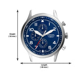 Fossil Retro Pilot Chronograph Blue Dial Brown Leather Strap Watch for Men - FS5832 Authentic Buy Shop Now