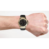 Guess Rigor Analog Black Dial Black Leather Strap Watch For Men - W0040G4 Authentic Buy Shop Now