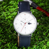 Lacoste Moon Multifunction White Dial Blue Leather Strap Watch for Men - 2010975 Authentic Buy Shop Now
