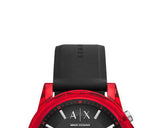 Armani Exchange Outerbanks Chronograph Black Dial Black Silicone Strap Watch For Men - AX1338 Authentic Buy Shop Now
