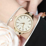 Michael Kors Slim Runway Crystals Gold Dial Gold Steel Strap Watch for Women - MK3632 Authentic Buy Shop Now