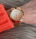 Guess Crush Rose Gold Dial Rose Gold Steel Strap Watch For Women - GW0020L3 Authentic Buy Shop Now