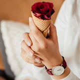 Daniel Wellington Classic Roselyn White Dial Red NATO Strap Watch For Women - DW00100271 Authentic Buy Shop Now