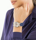 Guess Moonlight Diamonds White Dial Blue Rubber Strap Watch for Women - GW0257L3 Authentic Buy Shop Now