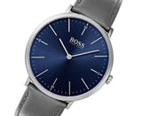 Hugo Boss Horizon Blue Dial Grey Leather Strap Watch for Men - 1513539 Authentic Buy Shop Now