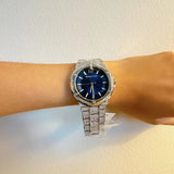 Michael Kors Lennox Three Hand Blue Dial Silver Steel Strap Watch For Women - MK6990 Authentic Buy Shop Now