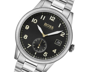 Hugo Boss Legacy Black Dial Silver Steel Strap Watch for Men - 1513671 Authentic Buy Shop Now