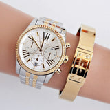 Michael Kors Lexington Silver Dial Two Tone Steel Strap Watch for Women - MK5955 Authentic Buy Shop Now