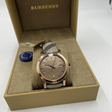 Burberry The City Rose Gold Dial Brown Leather Strap Watch for Women - BU9040 Authentic Buy Shop Now