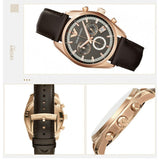Emporio Armani Chronograph Gray Dial Brown Leather Strap Watch For Men - AR6043 Authentic Buy Shop Now