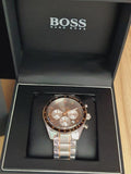 Hugo Boss Trophy Chronograph Grey Dial Silver Steel Strap Watch for Men - 1513634 Authentic Buy Shop Now