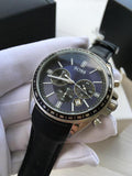 Hugo Boss Driver Sport Chronograph Blue Dial Black Leather Strap Watch for Men - 1513077 Authentic Buy Shop Now
