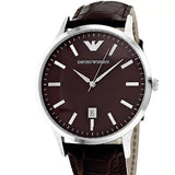 Emporio Armani Renato Classic Brown Dial Brown Leather Strap Watch For Men - AR2413 Authentic Buy Shop Now