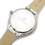 Swarovski Crystal Frost Silver Dial White Leather Strap Watch for Women - 5484070 Authentic Buy Shop Now
