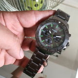 Fossil Bannon Multifunction Chronograph Green Dial Grey Steel Strap Watch for Men - BQ2504 Authentic Buy Shop Now