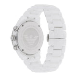 Emporio Armani Ceramic Chronograph White Dial White Ceramic Strap Watch For Men - AR1424 Authentic Buy Shop Now