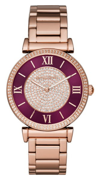 Michael Kors Catlin Quartz Rose Gold Dial Rose Gold Steel Strap Watch For Women - MK3412 Authentic Buy Shop Now