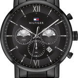 Tommy Hilfiger Evan Chronograph Quartz Black Dial Black Steel Strap Watch For Men - 1710410 Authentic Buy Shop Now
