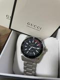 Gucci Dive Quartz Black Dial Silver Steel Strap Watch For Men - YA136212 Authentic Buy Shop Now
