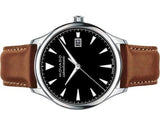 Movado Heritage Calendoplan Black Dial Brown Leather Strap Watch for Men - 3650001 Authentic Buy Shop Now