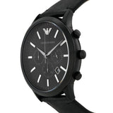 Emporio Armani Sportivo Chronograph Black Dial Black Leather Strap Watch For Men - AR2461 Authentic Buy Shop Now